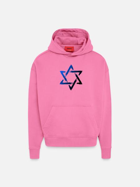Star of David symbol - Hoodie- made by SPREAD  - AURA PINK