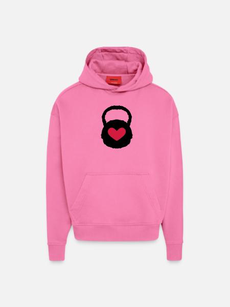 Entraînement cardio-training - Sweat à capuche bio épais oversize fabriqué en UE - AURA PINK