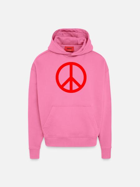 peace sign - Hoodie- made by SPREAD  - AURA PINK