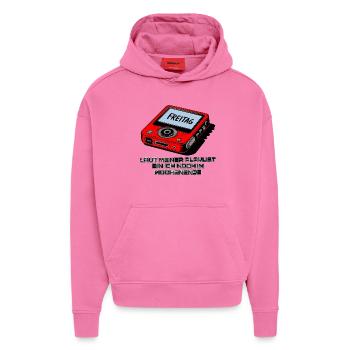Playlist Wochenende - Hoodie- made by SPREAD  - AURA PINK - Vorne - Dylan (187cm)