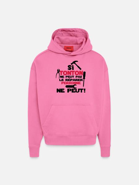 si tonton - Sweat à capuche bio épais oversize fabriqué en UE - AURA PINK