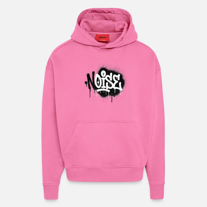 Spray bruyant pour graffiti - Sweat à capuche bio épais oversize fabriqué en UE - AURA PINK