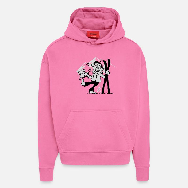 Apres-ski - Sweat à capuche bio épais oversize fabriqué en UE - AURA PINK