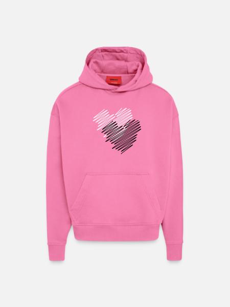 Two Hearts Scribble - Hoodie- made by SPREAD - AURA PINK