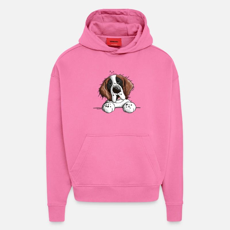 Mignon Saint Bernard - Sweat à capuche bio épais oversize fabriqué en UE - AURA PINK