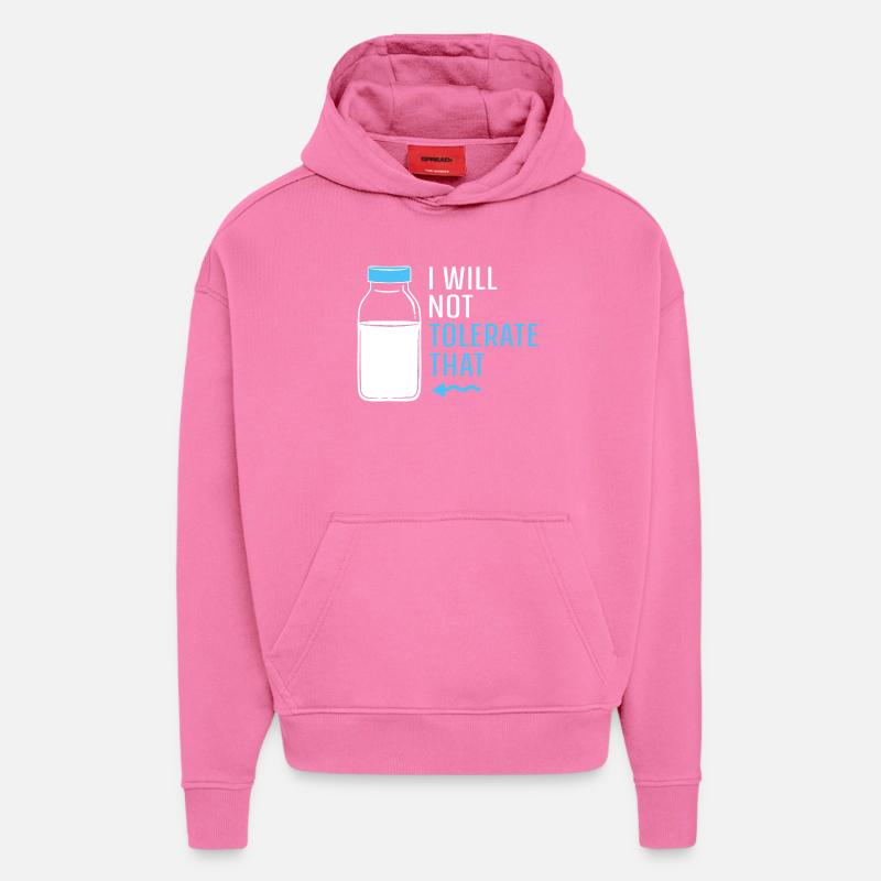 Flatulence au lactose au lait - Sweat à capuche bio épais oversize fabriqué en UE - AURA PINK