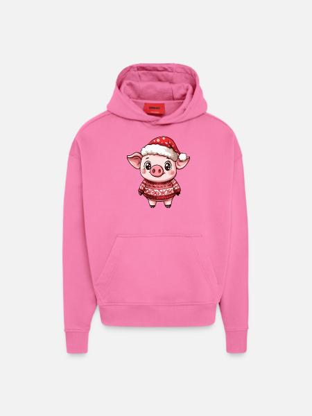 Pig Christmas Comic - Hoodie- made by SPREAD - AURA PINK
