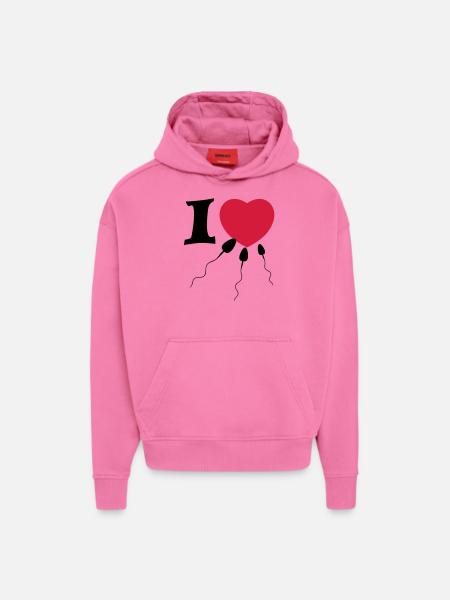 sperme - Sweat à capuche bio épais oversize fabriqué en UE - AURA PINK