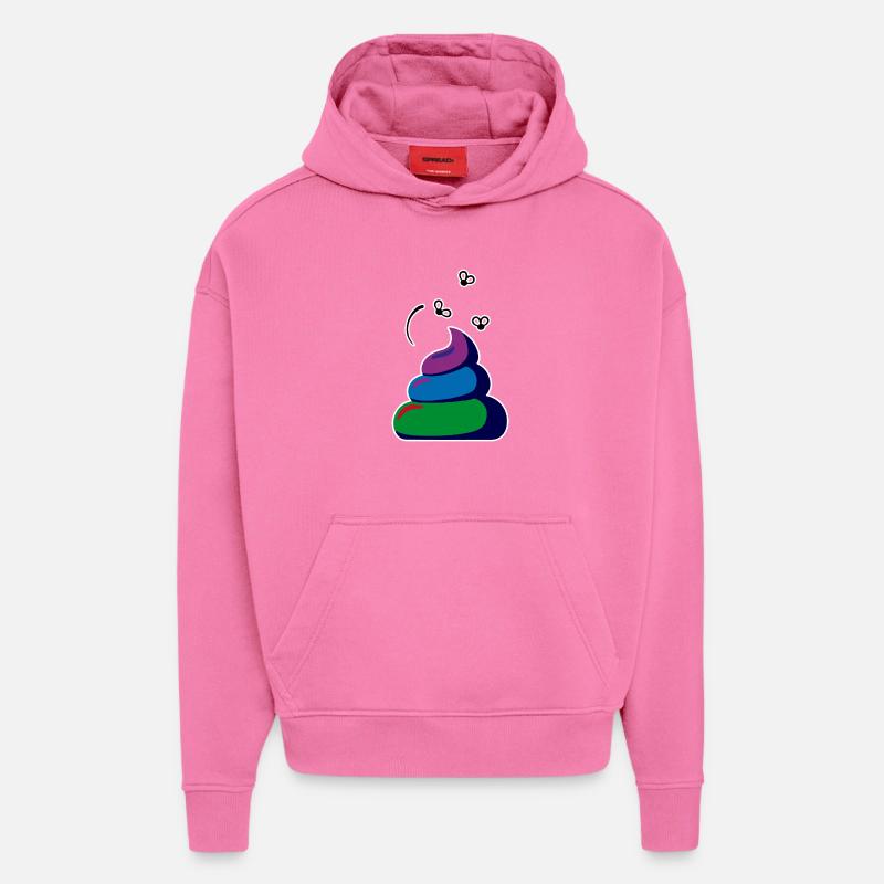 Merde - Sweat à capuche bio épais oversize fabriqué en UE - AURA PINK