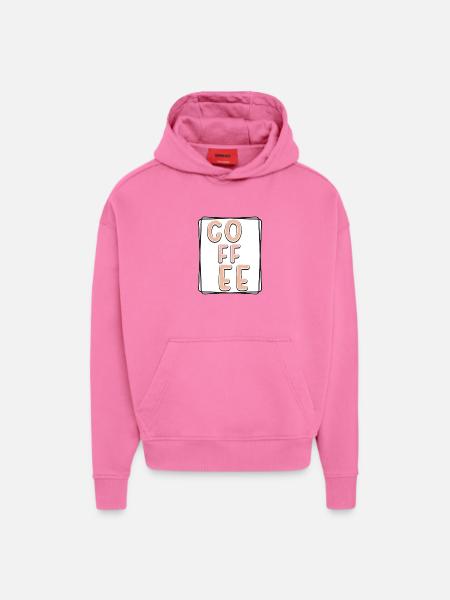 Kaffee Typo Panel - Hoodie- made by SPREAD - AURA PINK