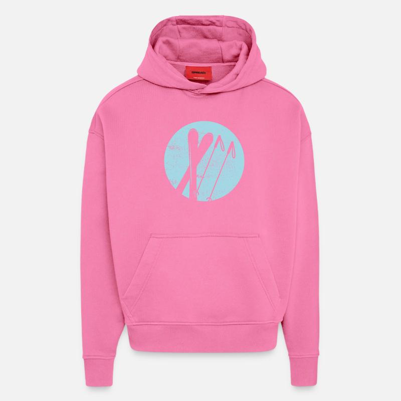 Ski - Ski holiday and skiing retro - Hoodie- made by SPREAD  - AURA PINK