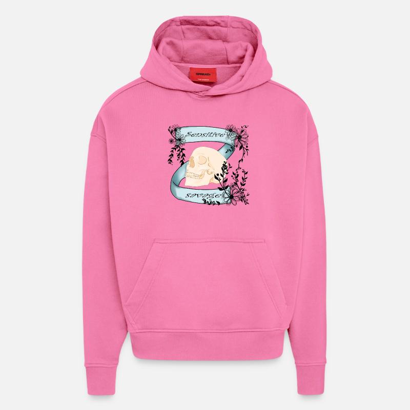 Sensible & Sauvage - Sweat à capuche bio épais oversize fabriqué en UE - AURA PINK