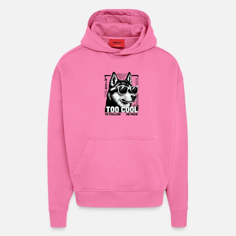 Trop cool lunettes de soleil husky - Sweat à capuche bio épais oversize fabriqué en UE - AURA PINK