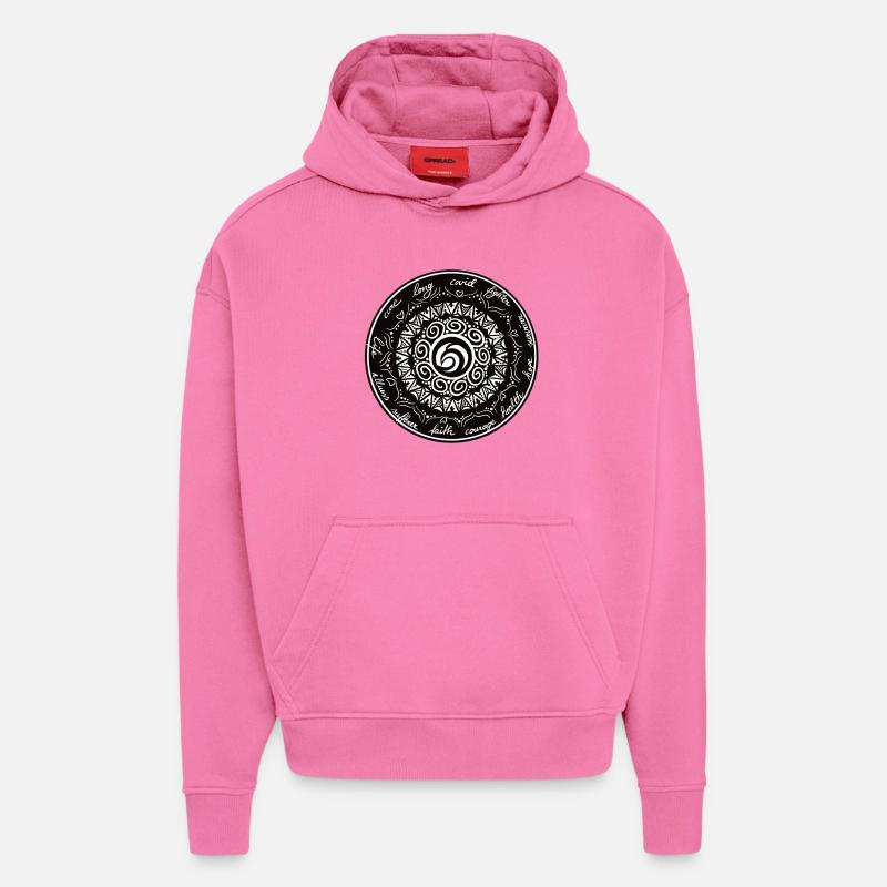 COVID long - retour à la vie - Sweat à capuche bio épais oversize fabriqué en UE - AURA PINK