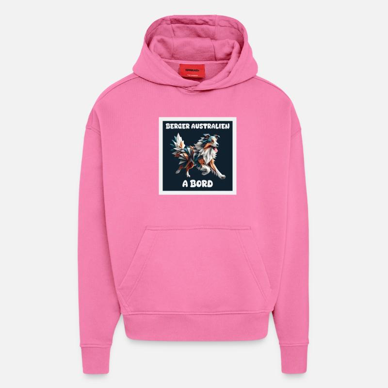 AUSTRALIAN SHEPHERD AUTOAUFKLEBER AN BORD - Hoodie- made by SPREAD - AURA PINK