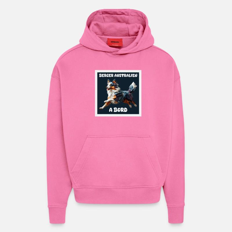 AUSTRALIAN SHEPHERD AUTOAUFKLEBER AN BORD - Hoodie- made by SPREAD - AURA PINK