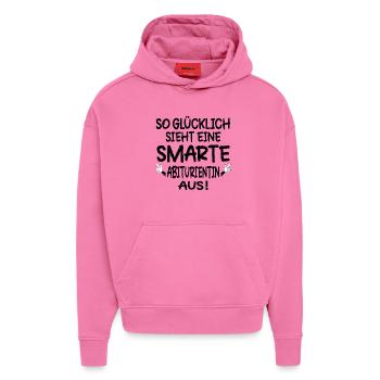 GLÜCKLICHE ABITURIENTIN ABITUR - Hoodie- made by SPREAD  - AURA PINK - Vorne - Dylan (187cm)