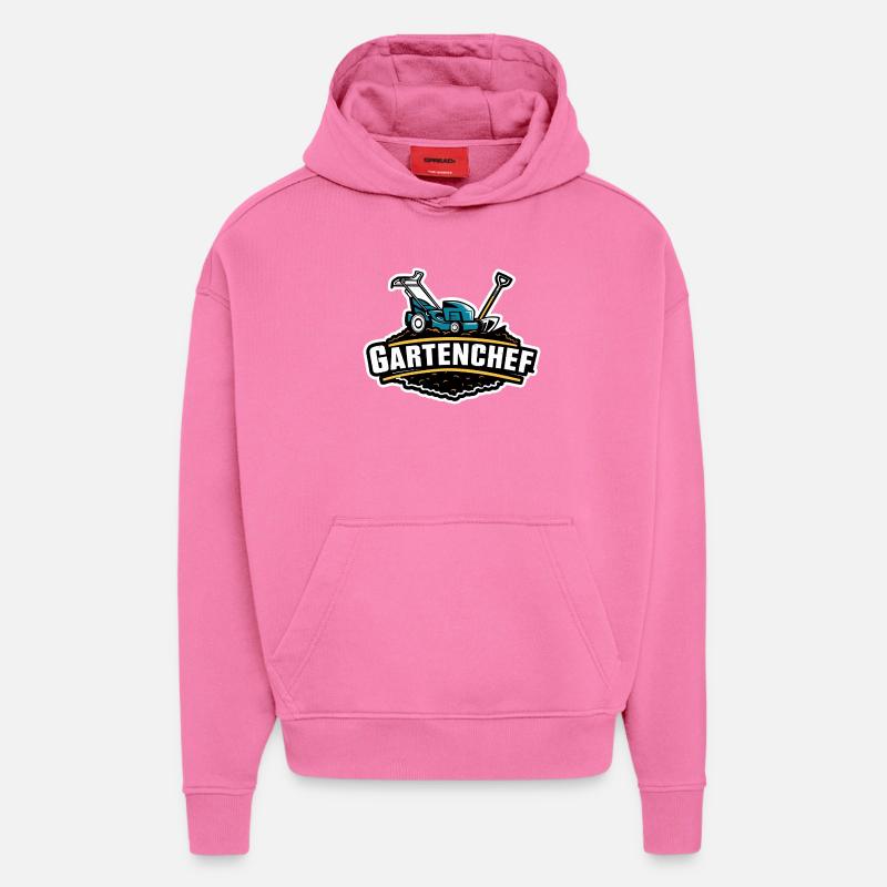 Responsable de jardin de jardinage - Sweat à capuche bio épais oversize fabriqué en UE - AURA PINK
