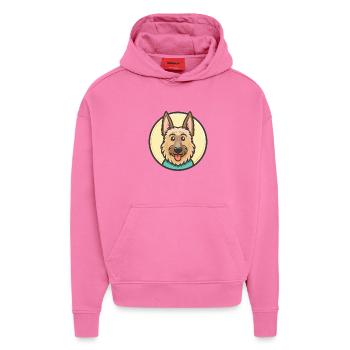 Berger Picard Hund Rasse Cartoon Kawaii Clipart Haustier - Hoodie- made by SPREAD  - AURA PINK - Vorne - Dylan (187cm)