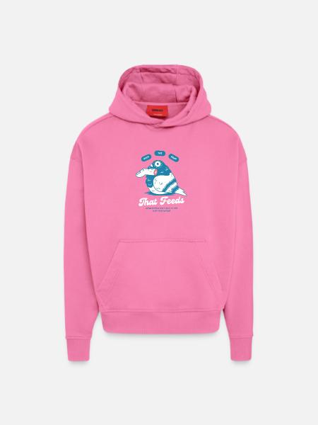 Peck the Hand That Feeds – Tauben-Design - Hoodie- made by SPREAD - AURA PINK