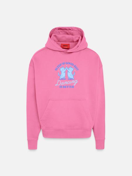 Søvn er godt, men dans er bedre - Heavyweight oversized organic hoodie made in EU - AURA PINK