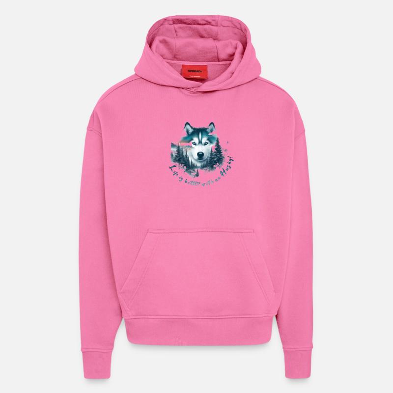 Schlittenhund - Hoodie- made by SPREAD  - AURA PINK