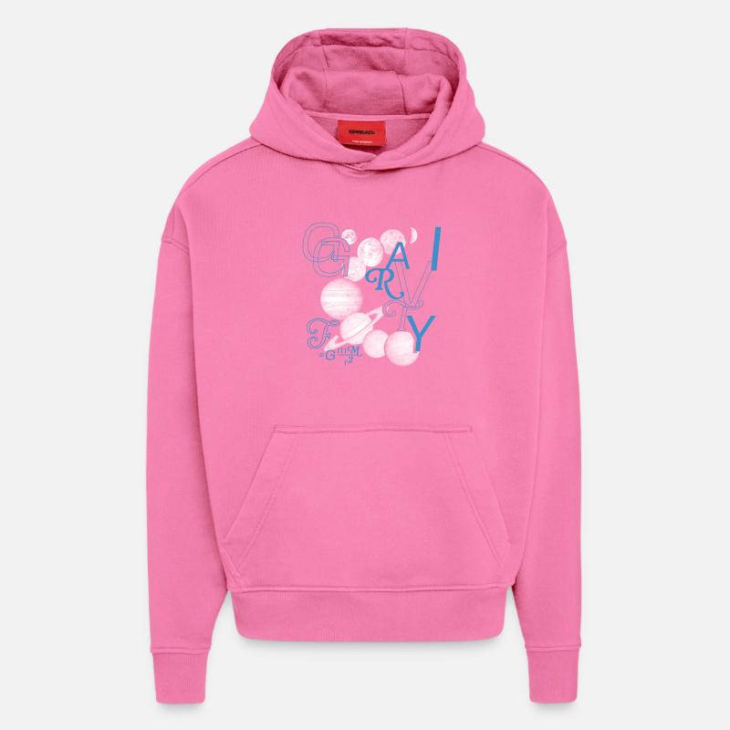Typo meets gravity - Hoodie- made by SPREAD  - AURA PINK