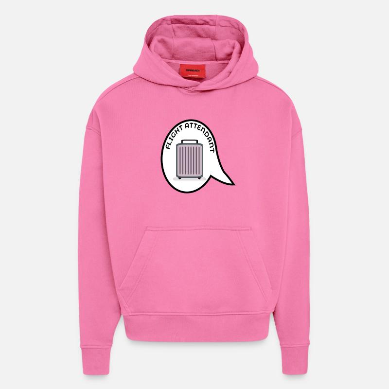 VALISE D’HÔTESSE DE L’AIR - Sweat à capuche bio épais oversize fabriqué en UE - AURA PINK