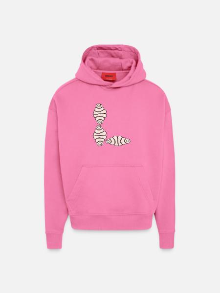 FRANZBRÖTCHEN ANFANGSBUCHSTABE L - NAME - Hoodie- made by SPREAD  - AURA PINK