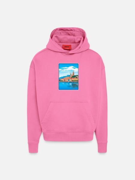 San Sebastián Spanien Mittelmeerhafen Aussicht - Hoodie- made by SPREAD  - AURA PINK