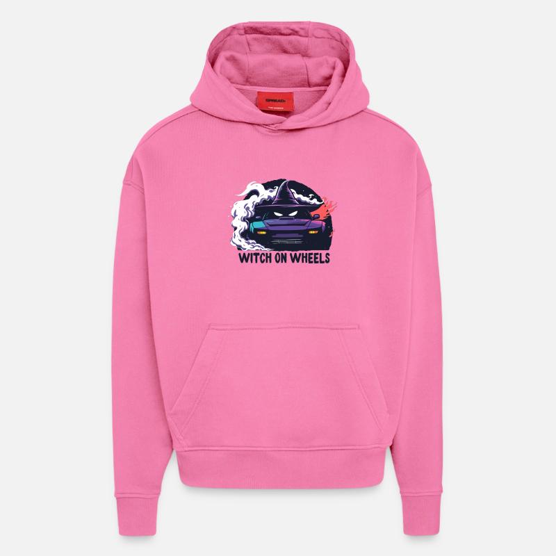 Witch on Wheels Neon Ride - Hoodie- made by SPREAD  - AURA PINK