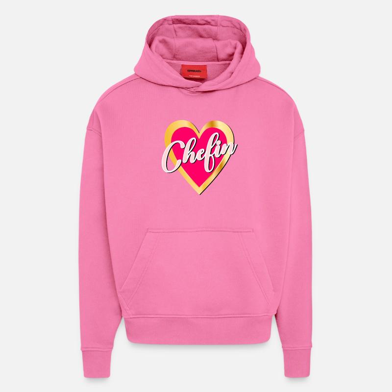 PATRON SUPERVISEUR - Sweat à capuche bio épais oversize fabriqué en UE - AURA PINK