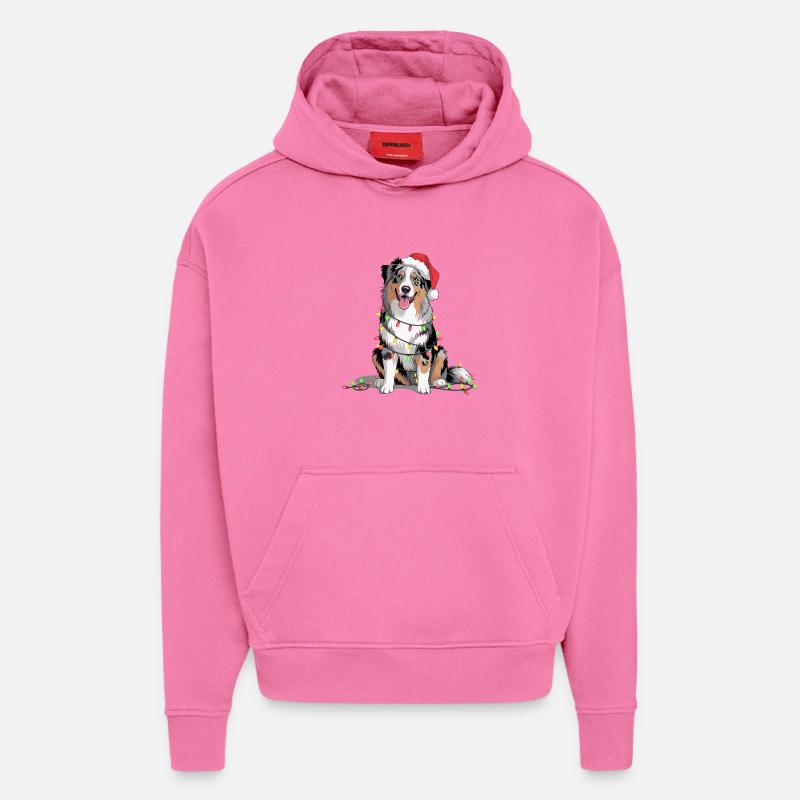 Weihnachtshund mit Lichterkette - Hoodie- made by SPREAD  - AURA PINK