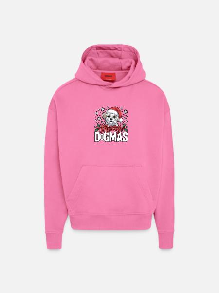 Merry Dogmas Dog Design - Hoodie- made by SPREAD - AURA PINK