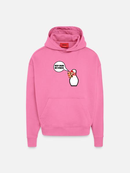 FUNNY CHRISTMAS BOWLING KEEP CALM - Hoodie- made by SPREAD - AURA PINK