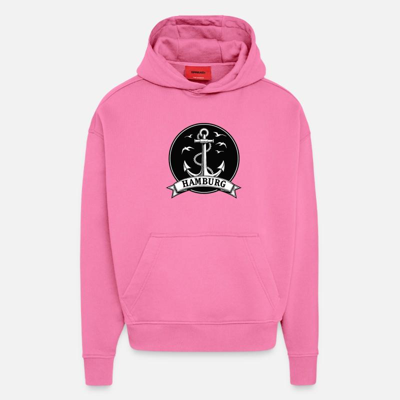 Hamburg Anker Maritimes Wappen Moin - Hoodie- made by SPREAD  - AURA PINK