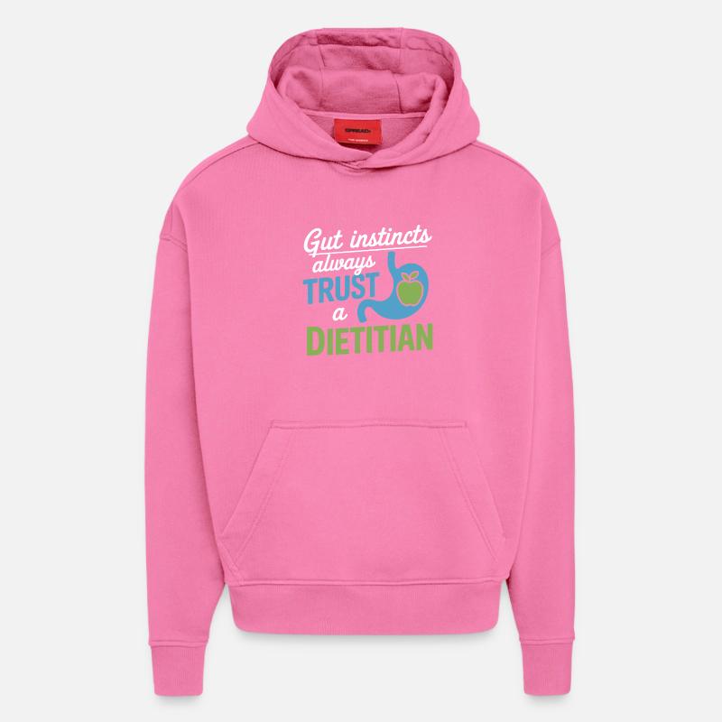 Diététiste agréée Instincts Professional - Sweat à capuche bio épais oversize fabriqué en UE - AURA PINK