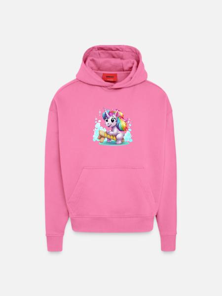 Regenbogen Einhorn Schlitten - Hoodie- made by SPREAD - AURA PINK
