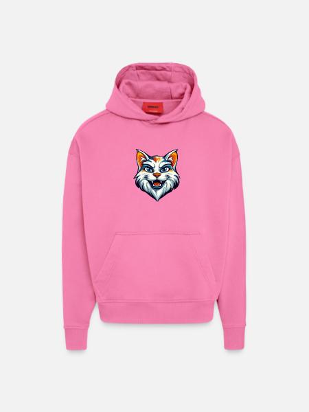 Fierce Feline Cat Mascot Logo - Hoodie- made by SPREAD - AURA PINK