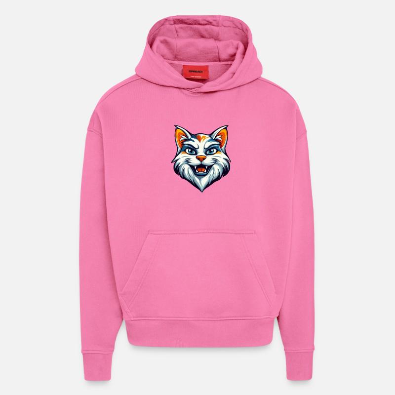 Wildes Katzen-Maskottchen-Logo - Hoodie- made by SPREAD  - AURA PINK