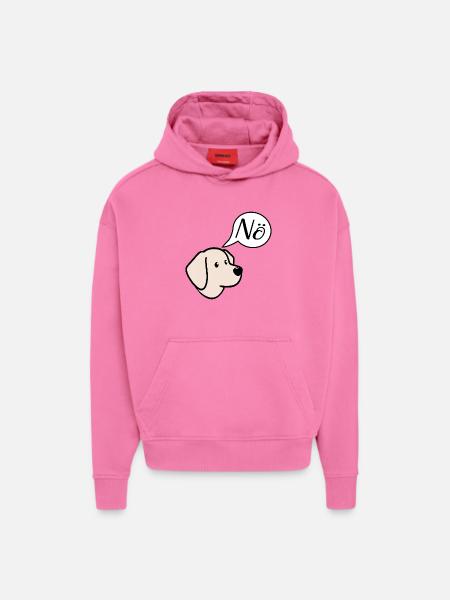Pas de chiens - Sweat à capuche bio épais oversize fabriqué en UE - AURA PINK