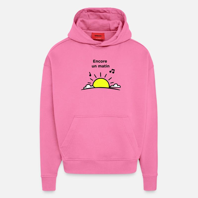Encore un matin - Sweat à capuche bio épais oversize fabriqué en UE - AURA PINK
