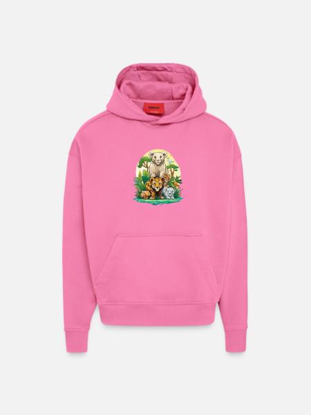 Dschungel Tierfreunde Ensemble - Hoodie- made by SPREAD  - AURA PINK