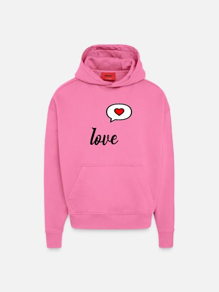 Valentine's Day Love Heart - Hoodie- made by SPREAD  - AURA PINK