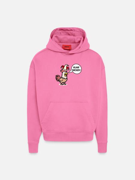 Englische Hühner Karneval Alaaf - Hoodie- made by SPREAD - AURA PINK