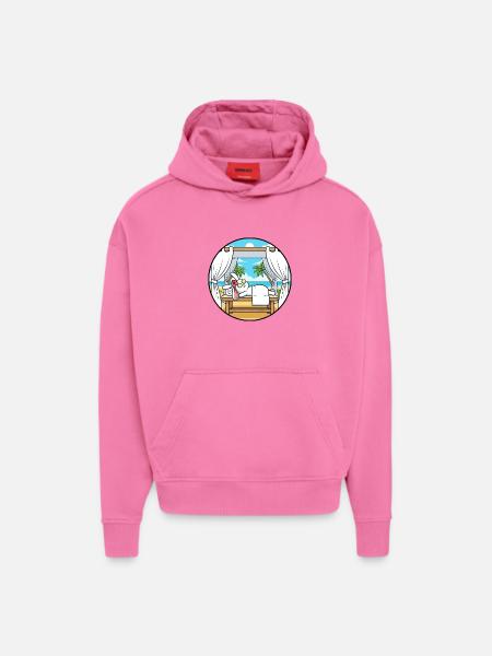 Beach Spa Bunny Rabbit Relaxing Art - Hoodie- made by SPREAD  - AURA PINK