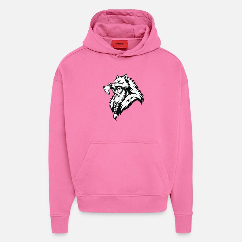 Wikinger-Ulfhednar-Krieger-Wolf-Berserker-Maskottchen - Hoodie- made by SPREAD  - AURA PINK