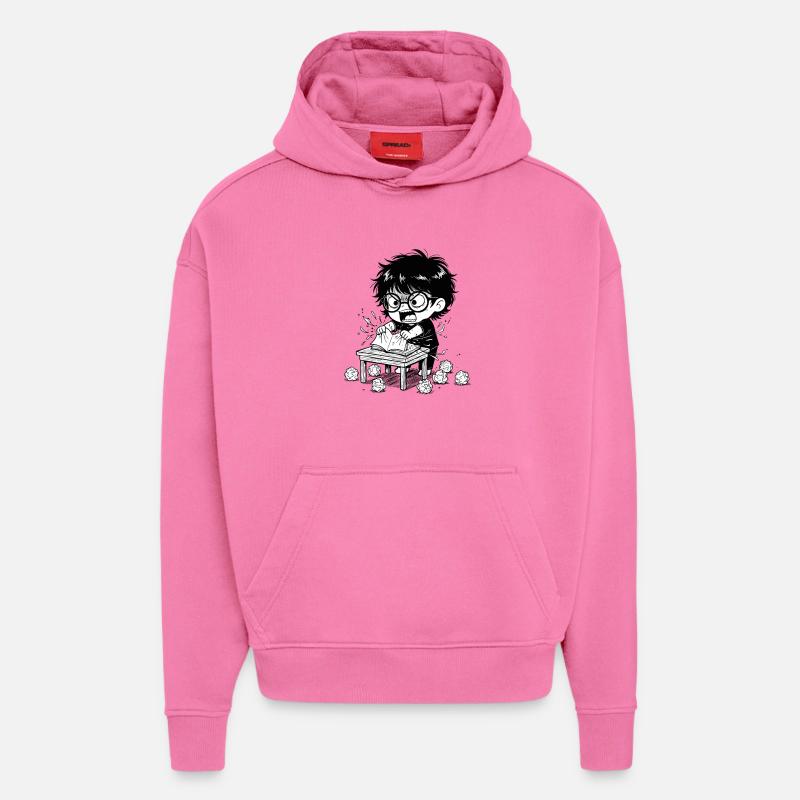 Child Anger Torn Book Studies - Hoodie- made by SPREAD  - AURA PINK