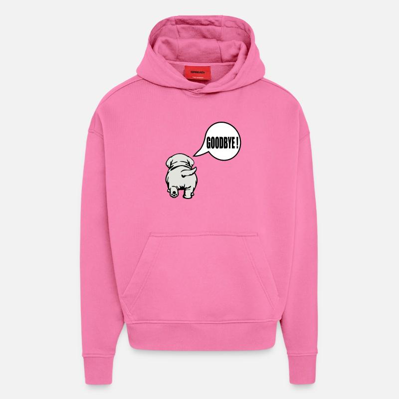 Adieu Chien Adieu - Sweat à capuche bio épais oversize fabriqué en UE - AURA PINK