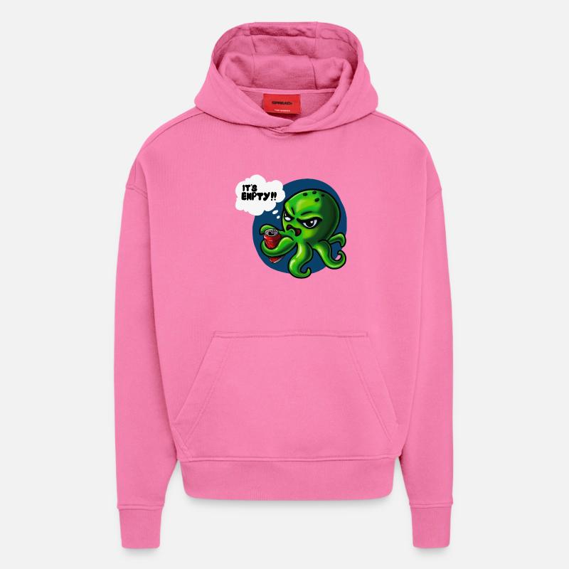 Grumpy Kraken - Sweat à capuche bio épais oversize fabriqué en UE - AURA PINK